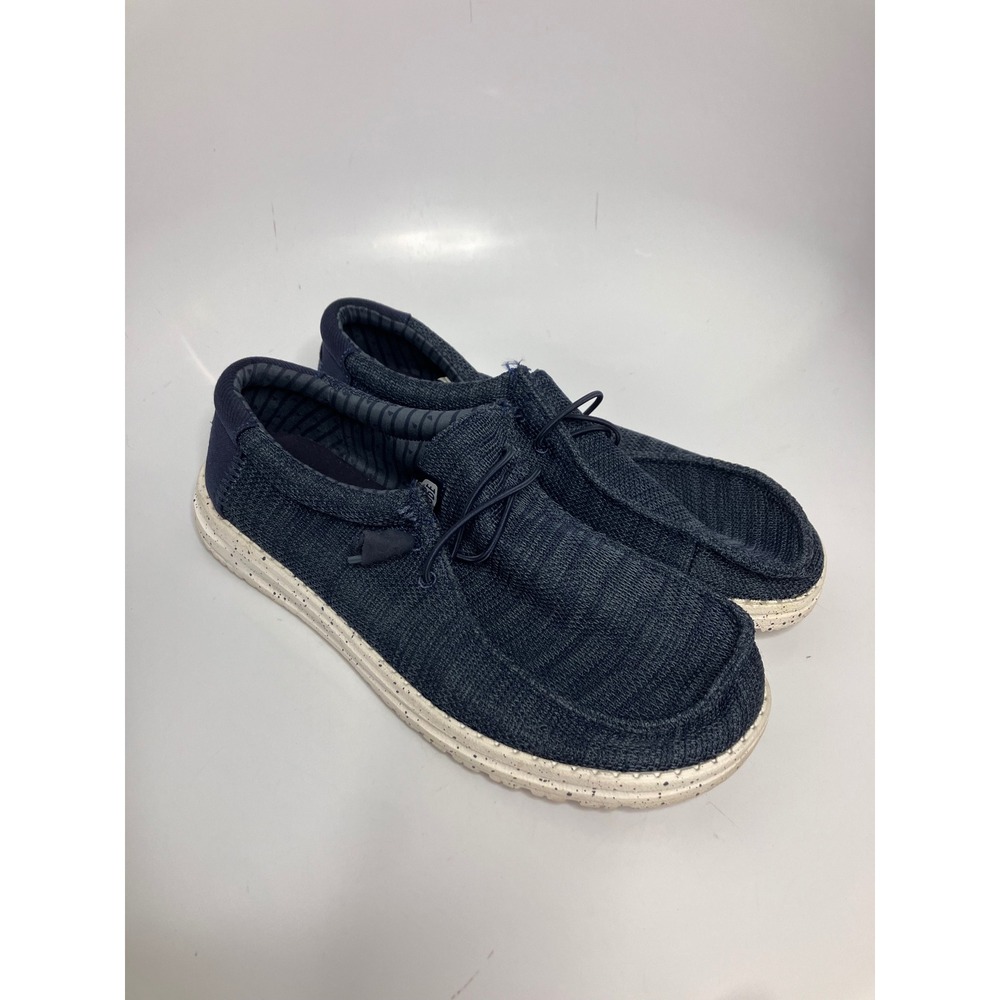 Hey Dude Wally Stretch Sox Mens Size 11 Navy Good Slip On Loafer 41898-410